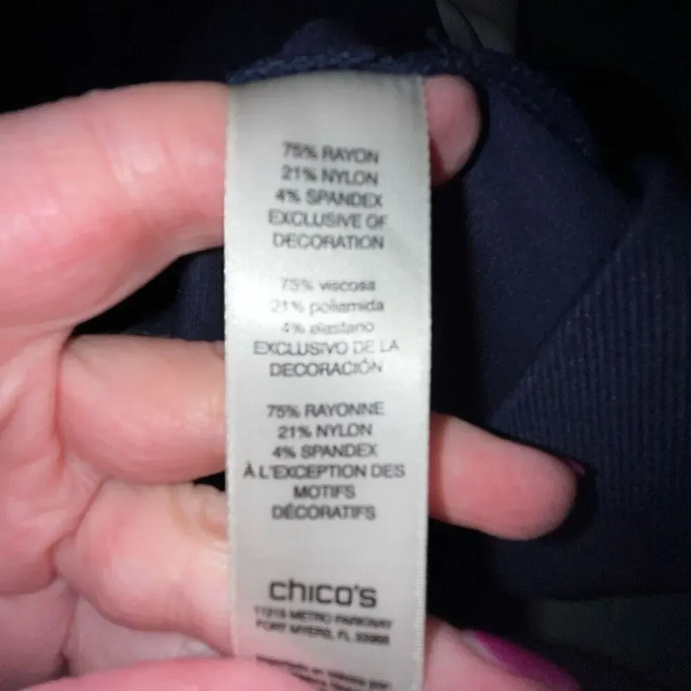 Chico’s navy military jacket size 1 (Med)‎ - Picture 5 of 6